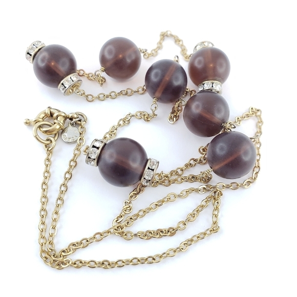 J. Crew long necklace brown acrylic beads - Picture 13 of 16